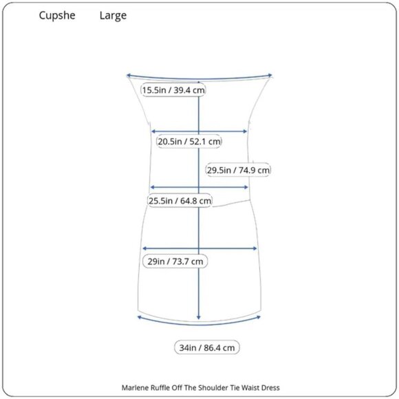 Cupshe Marlene Ruffle Off The Shoulder Tie Waist Dress Size Large - Picture 17 of 17